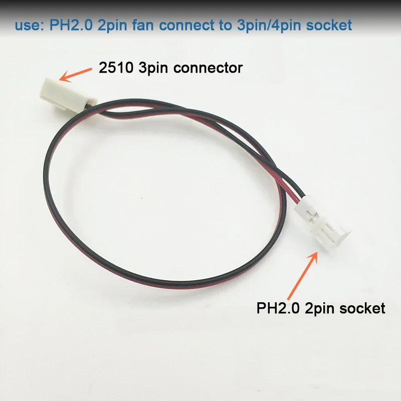 ARSYLID-Cable de conversión de 3 pines a 2 pines, adaptador de 2,5mm, ventilador de refrigeración de 12V, fuente de alimentación de ventilador de