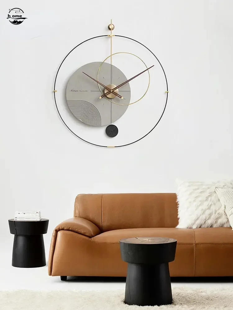 Large Wall Clock Living Room Watch Kitchen 80cm Circular Nordic Spanish Clock Home Restaurant Background Wall Decoration Reloj