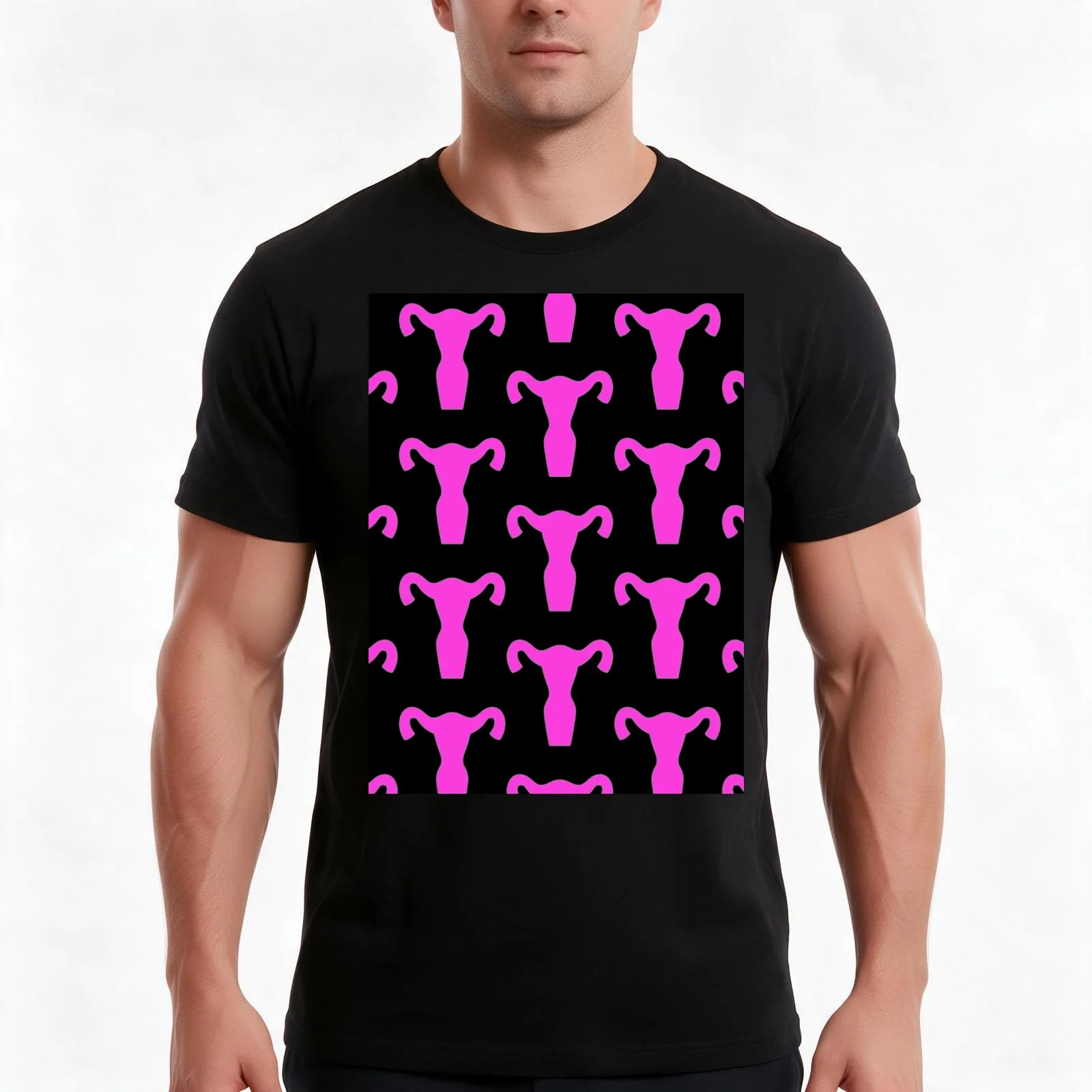 Fallopian tubes pattern design T-Shirt Summer Casual Cotton Tee Oversized Streetwear Tops Vintage Graphic Print 100% Cotton