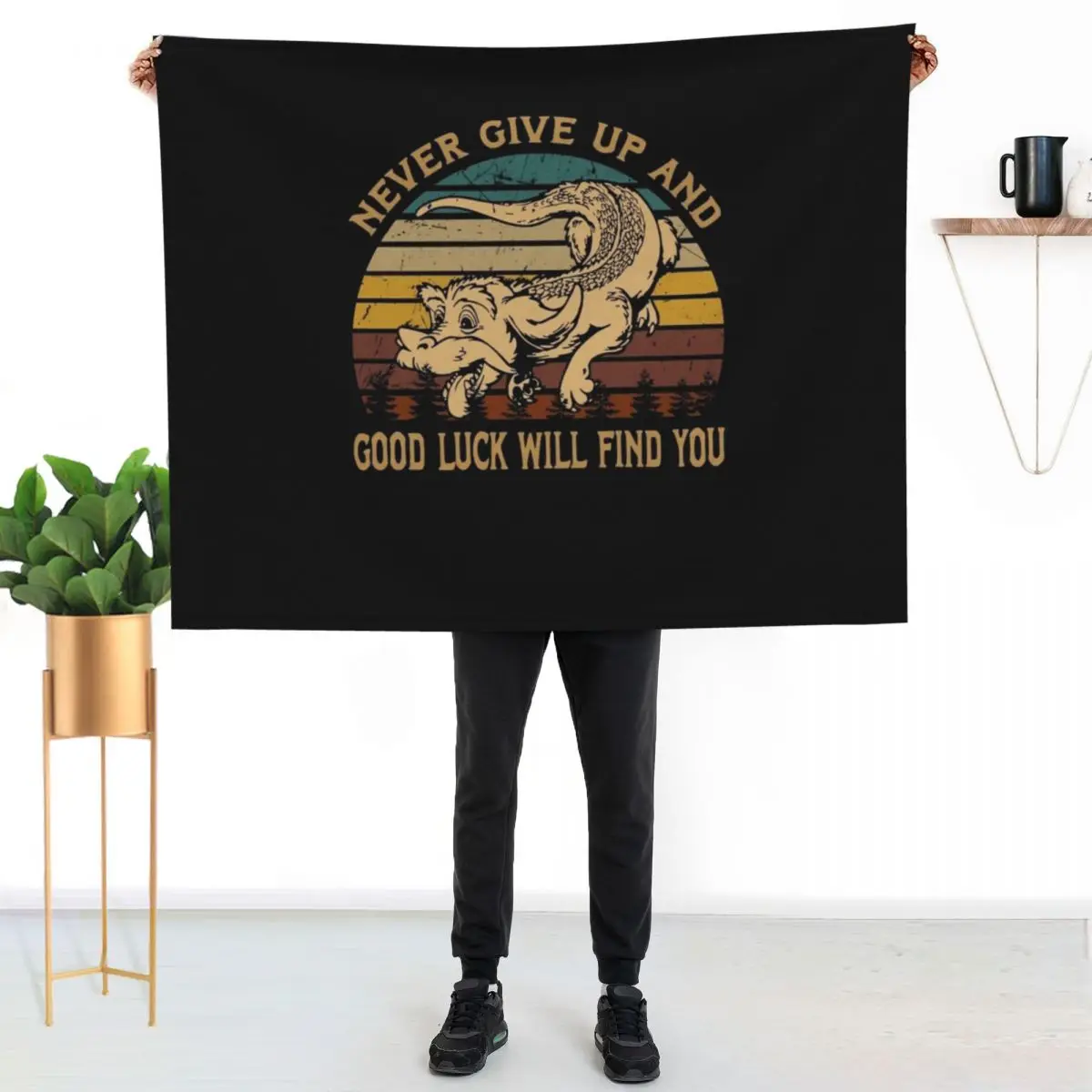 

Funny Gift For Graphic Neverending Arts Story Films Never Give Up Gifts For Fan Throw Blanket