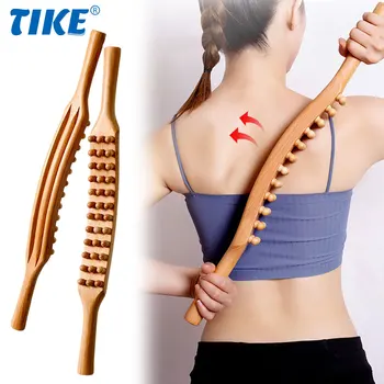 Wooden therapy massage tools, 36 beads back leg body massager lymphatic drainage massage, hand massage stick for pain relief