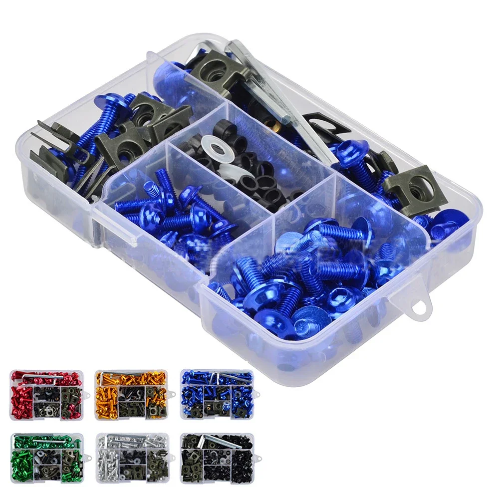 177PCS Screws Nut Motorcycle Alloy Fairing Bolt Screw Bolts Kit For Honda Kawasaki YAMAHA BMW SUZUKI Dirt Bike CBR600RR 900RR