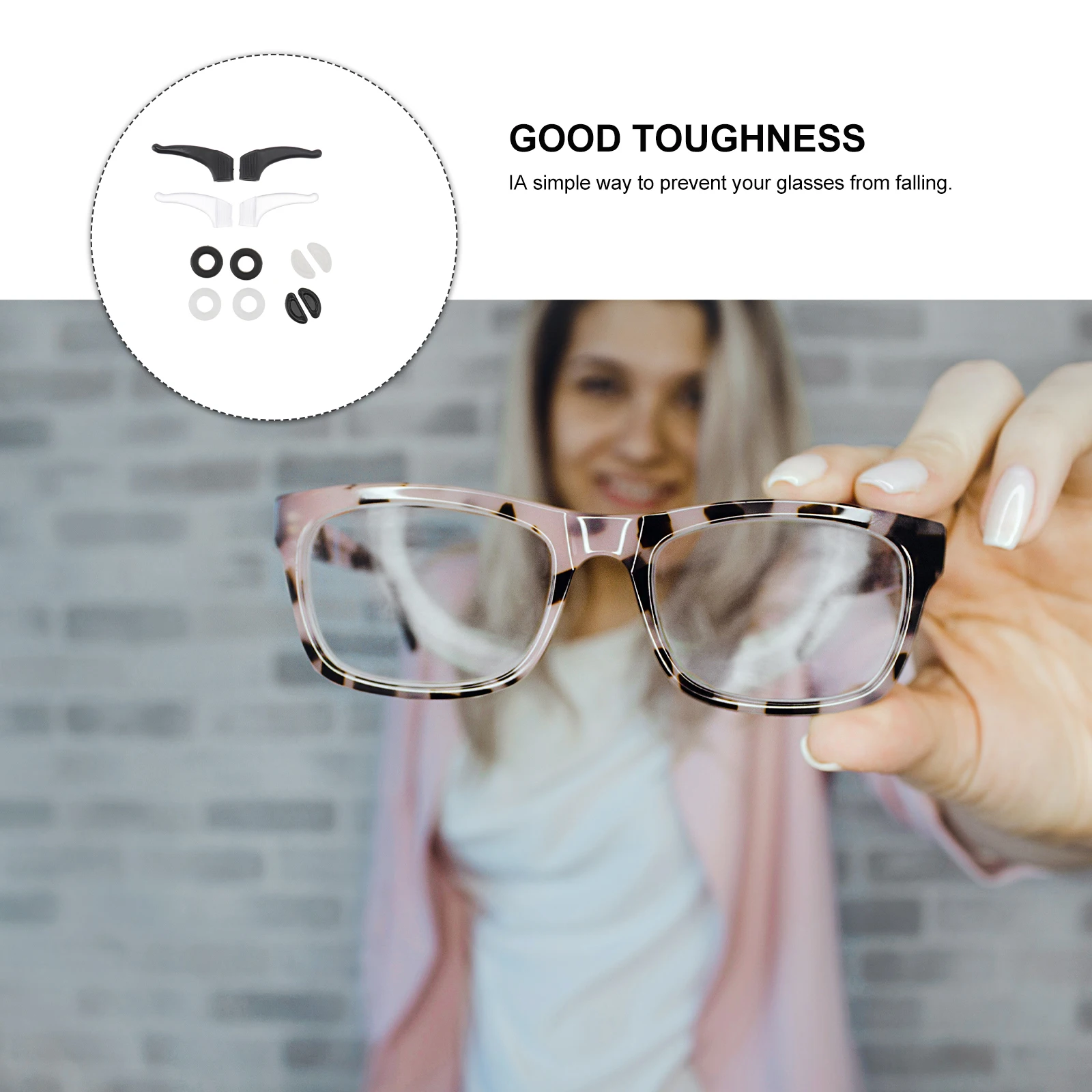 

1Set Anti-Skid Eyeglass Nose Pads Black White Silicone Hooks for Running Swimming Gymnastics Outdoor Sports Non-Slip Nasal Stick