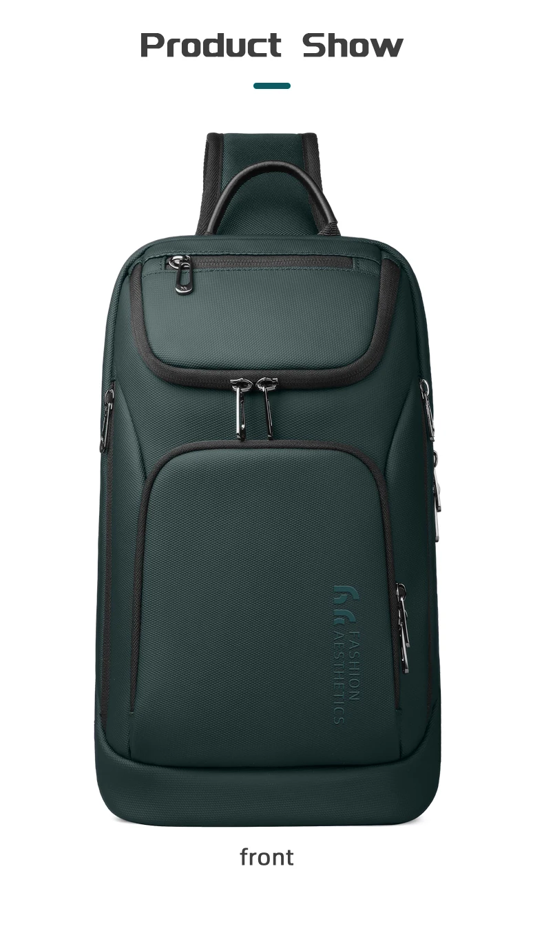 Heroic Knight Multifunktionale Herren-Handtasche mit großem Fassungsvermögen, wasserdichte Oxford-Brusttasche, lässige Umhängetasche für Herren für Outdoor-Sportarten – Detail 11