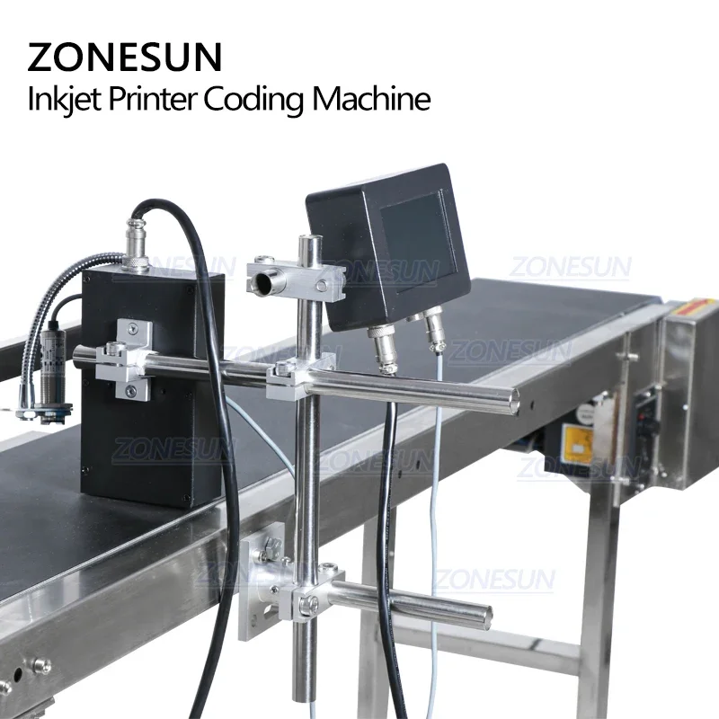 ZONESUN High Speed Touch Screen Online Inkjet Printer Logo Date Batch Number Digital Continuous Coding Printing Machine