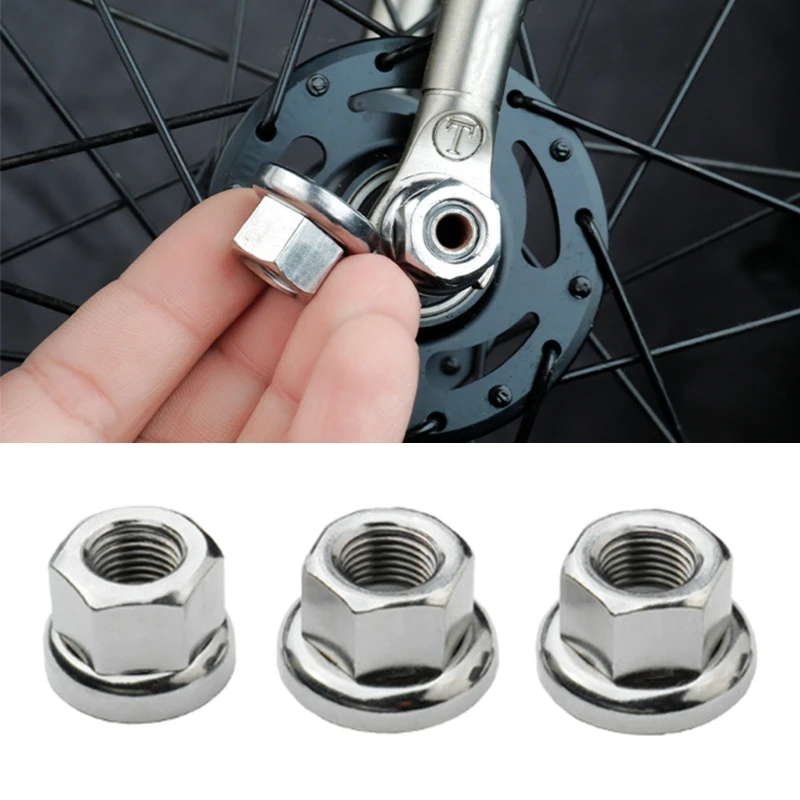 2PCS Steel Bike Bike Wheel Axle Track Nut Sizes Metric9/Metric10/3/8-26tpi For Dead-flying Front/rear Hubs Bike Part 24BD