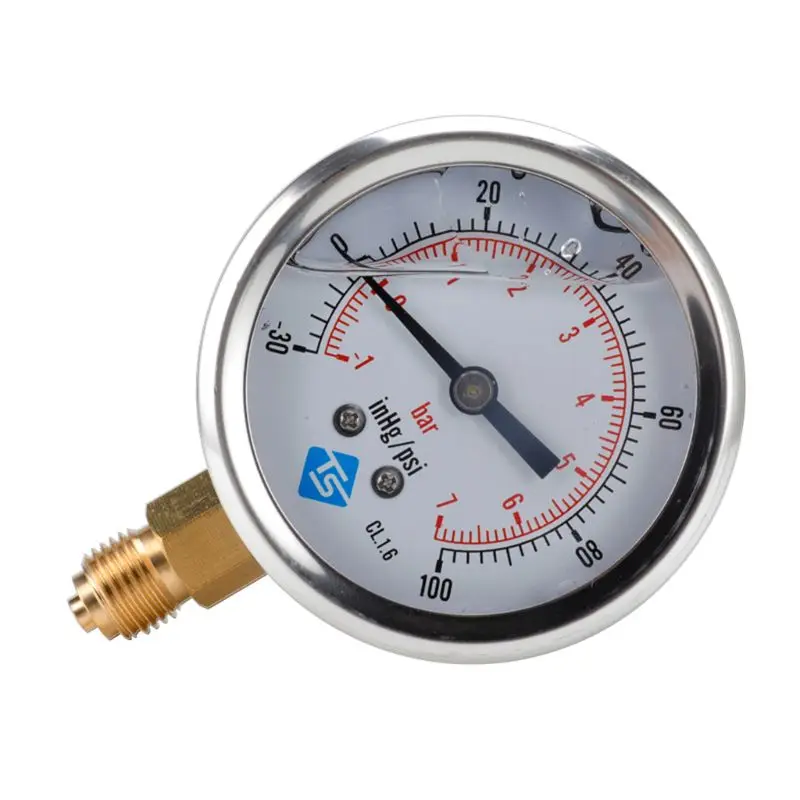 Portable Pressure Gauge  Radial Oil Filled Vacuum Pressure Gauge Meter 1/4 BSP