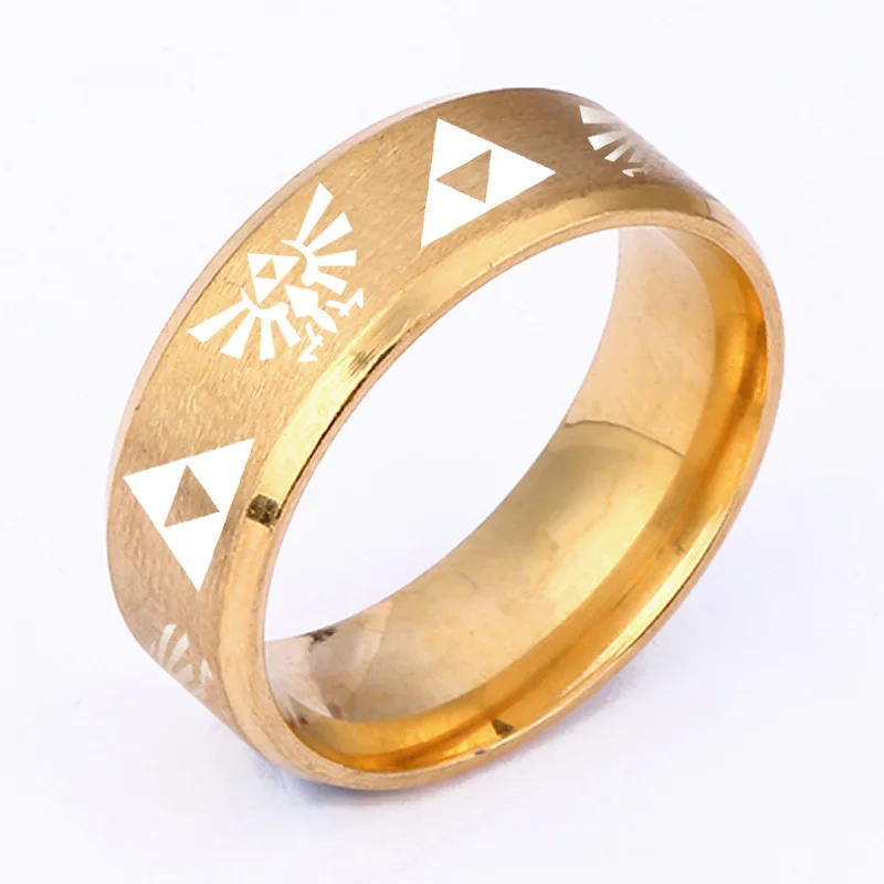 The Legend Of Zeldas Triforce Triangle Symbol Band Ring For Men Women Stainless Steel Finger Ring Cosplay Party Jewelry