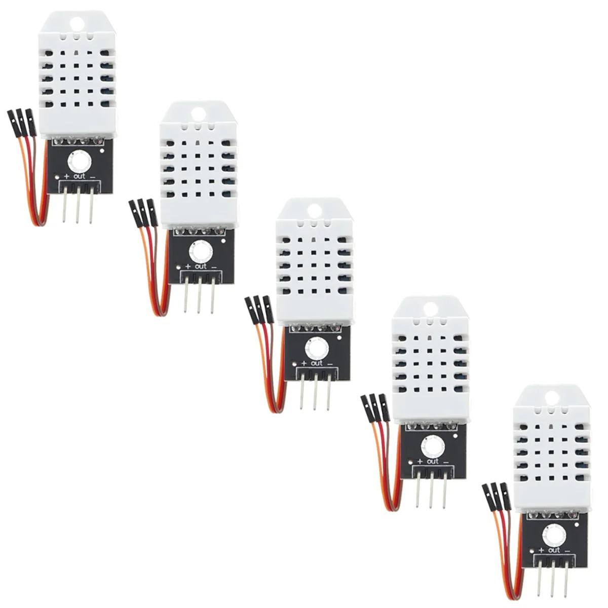 Temperature and Humidity Sensor for Arduino, for Raspberry Pi - Including Connection Cable, 5 Pieces