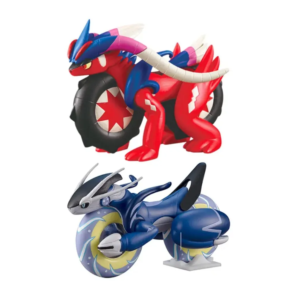 Figur Aksi Pokemon Asli Koraidon Miraidon Bentuk Sepeda Motor Mainan Model Koleksi Merah dan Violet Boneka Lucu Anak PVC