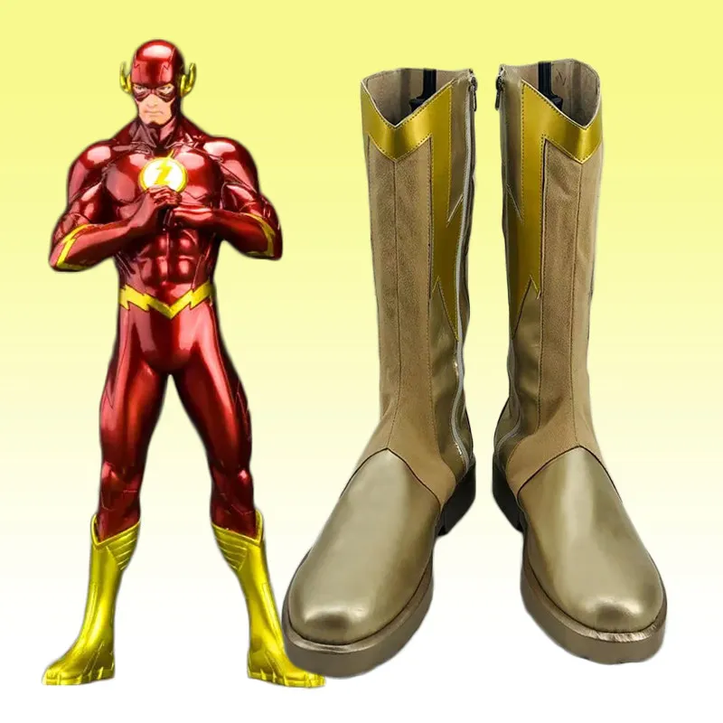 

Man Barry Allen Cosplay Shoes Movie Flash Superhero Halloween Carnival Boots Custom Made