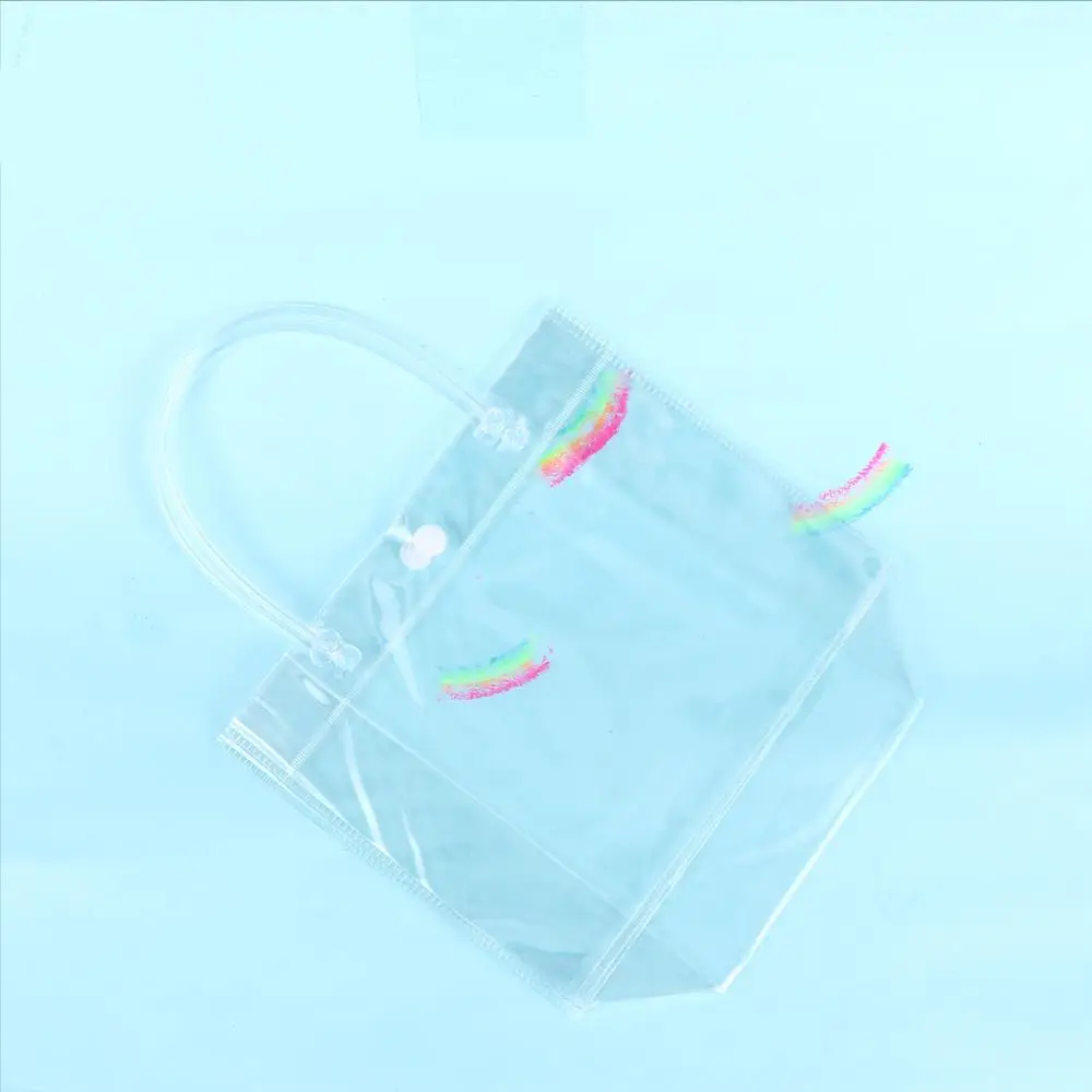 Bolso de mano de PVC, bolsa de plástico transparente, respetuosa con el medio ambiente, ideal para regalo