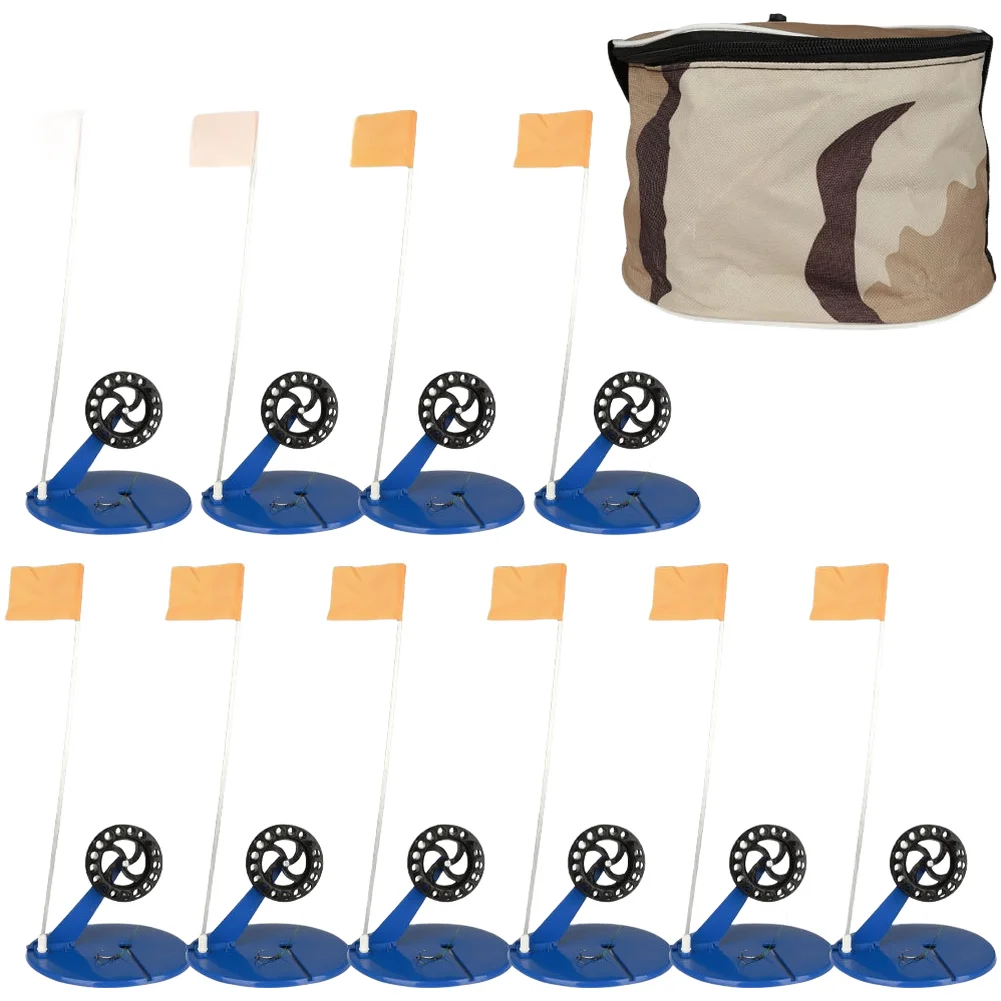 

Автоматический чехол для удочки и набор флажков для зимней рыбалки, 10 шт., легкая и пластиковая конструкция для наружного использования