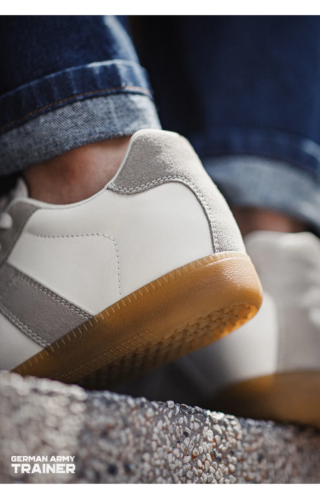 MADEN Men's 38- GATS White Hidden Elevator Height Increasing Trendy Low Top Sneakers Unisex Versatile Casual Shoes Autumn