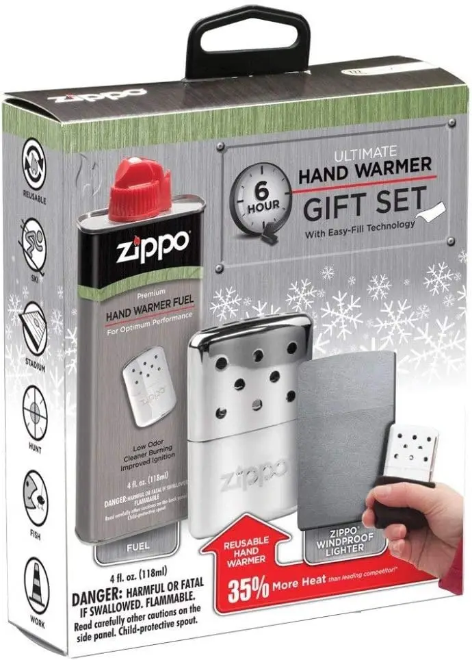 

Portable Hand Warmer and Lighter Set, Reusable Metal Construction for Outdoor Activities