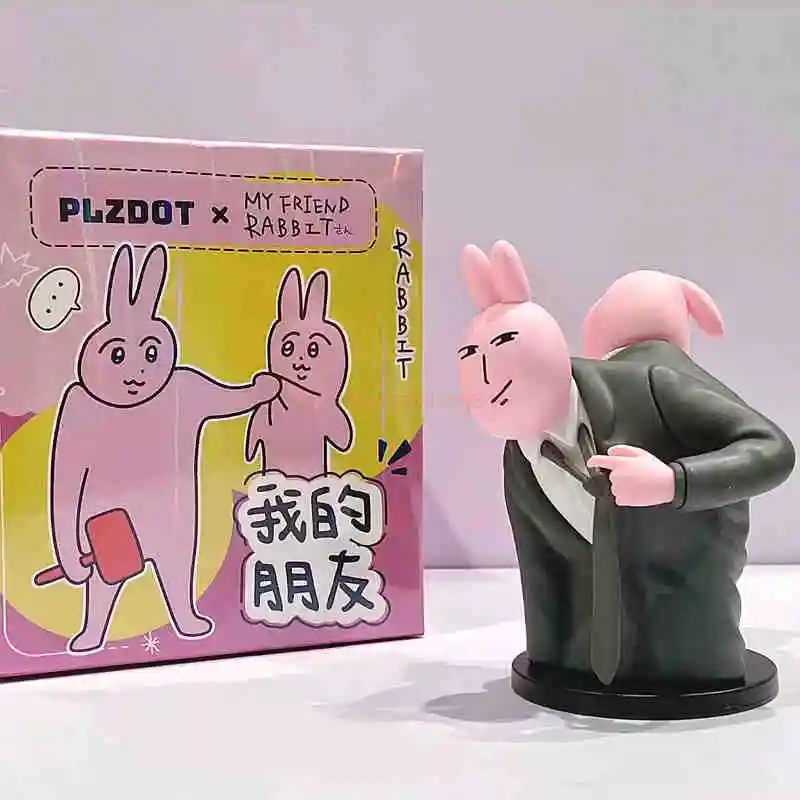 Plzdot Pink Rabbit My Friend Series Blind Box Emoji Pack Cute Trendy Play Mysterious Surprise Box Birthday Doll Gift