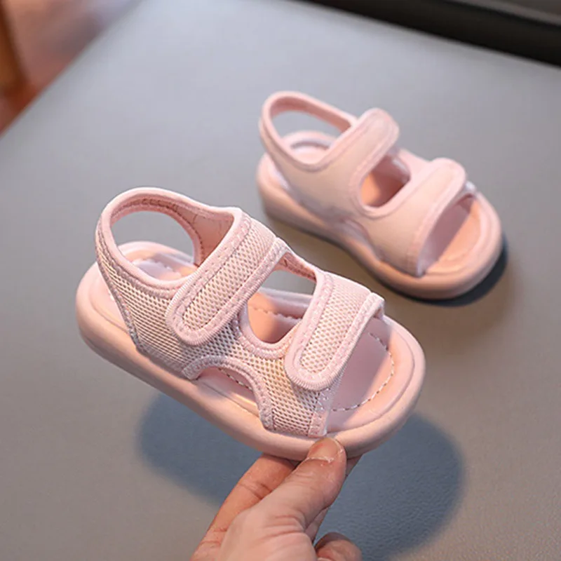 Summer Girl Children Fashion Comfortable Simple Solid Color Cute Fabric Soft Bottom Non-Slip Design Outdoor Beach Sandals