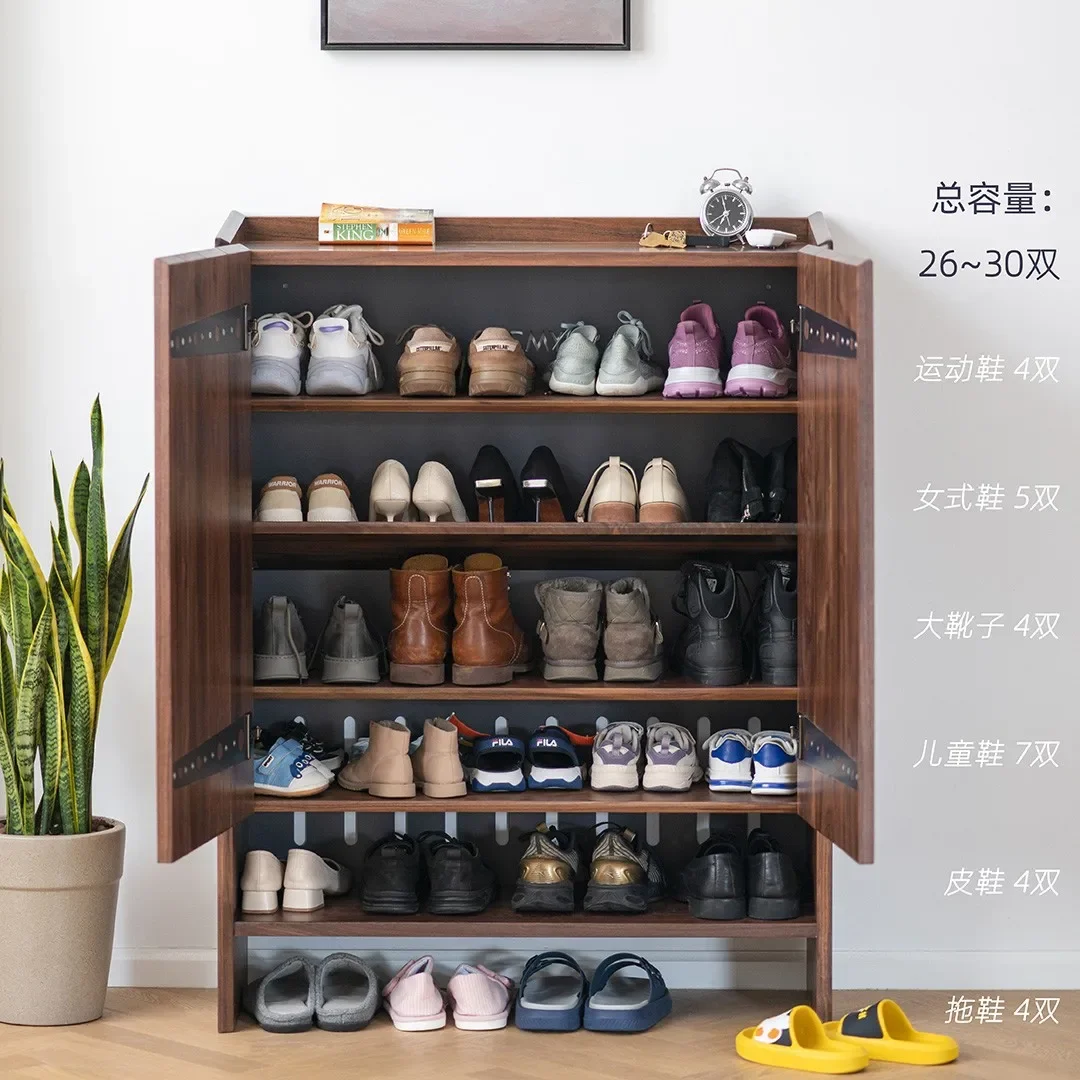 

ZQ Customizable Furniture Roman Shoe Cabinet Original Black Walnut Nordic Modern Tenon And Mortise Structure Porch