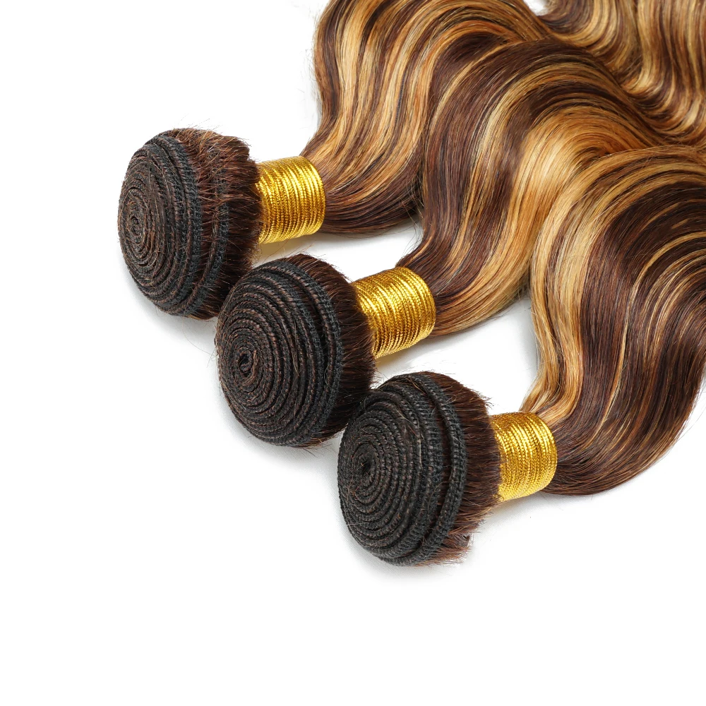 Bundles brésiliens Body Wave, Extensions de cheveux humains Remy, Tissage de cheveux humains, 24 po, 1, 3, 4 Full & Optics, P427 Document