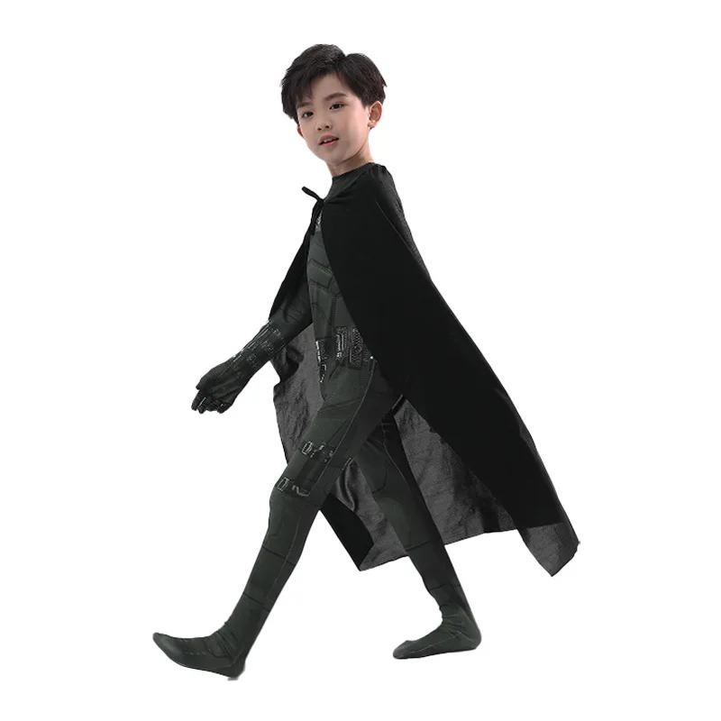 Adult Bat Super Hero Costume Men Bat Mask Knight Cosplay Jumpsuit With Cape Outfit for Halloween Party Bodysuit - view 2