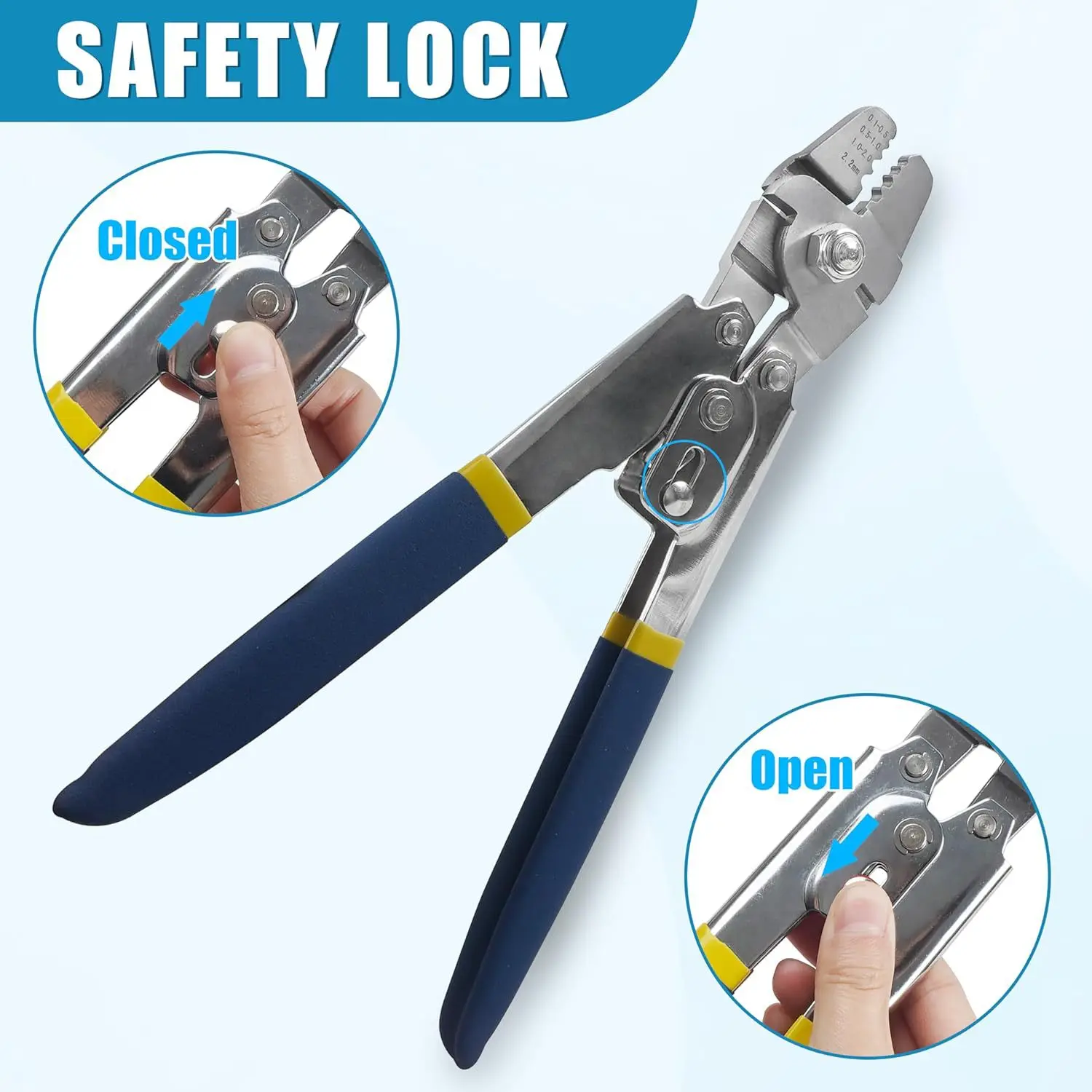 Wire Rope Crimping Tool 0.1-2.2mm Swager Tool for Aluminum Crimping Loop Sleeves With Cutting Function Hand Crimping Plier