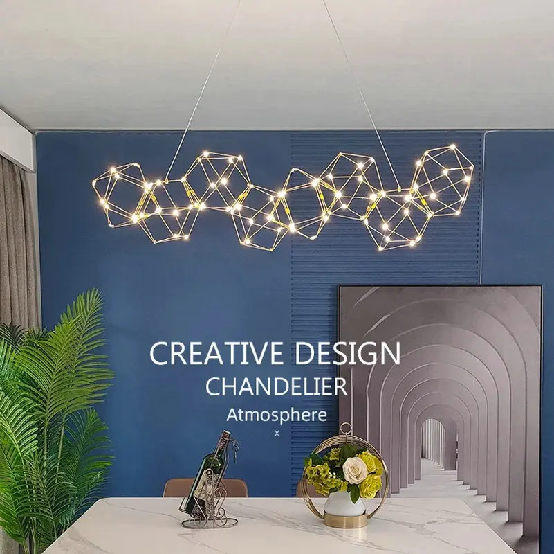 

Minimalist Creative Strip Led Pendant Lights Lustre Living Dining Room Home Decor Restaurant Bar Hanging Light FixtureBB645FX