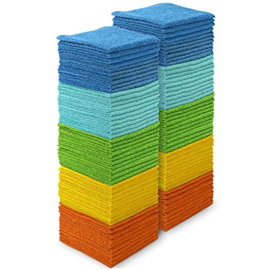 

Microfiber Cleaning Cloth 100PK Soft Absorbent Rags Microfiber Towels for Cars Kitchen Towels Dusting Cloth for Home Window Cle