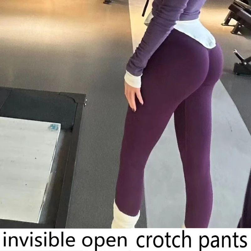 

Invisible Crotch Pants Yoga Sports Fitness Peach Female Passion, Couple Dating, Full Open Convenient Shein Sexy Girl Leggings