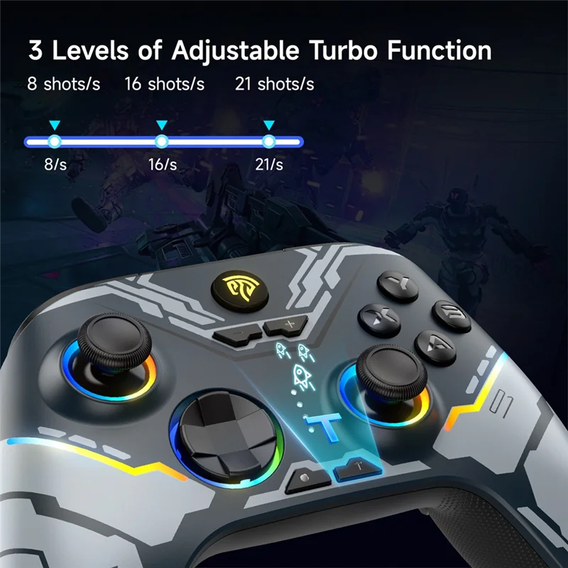 Gamepad wireless AS95-X15, controller PC per PC Windows, telefono Android/IOS, interruttore, luce RGB, gamepad joystick Hall Installazione semplice