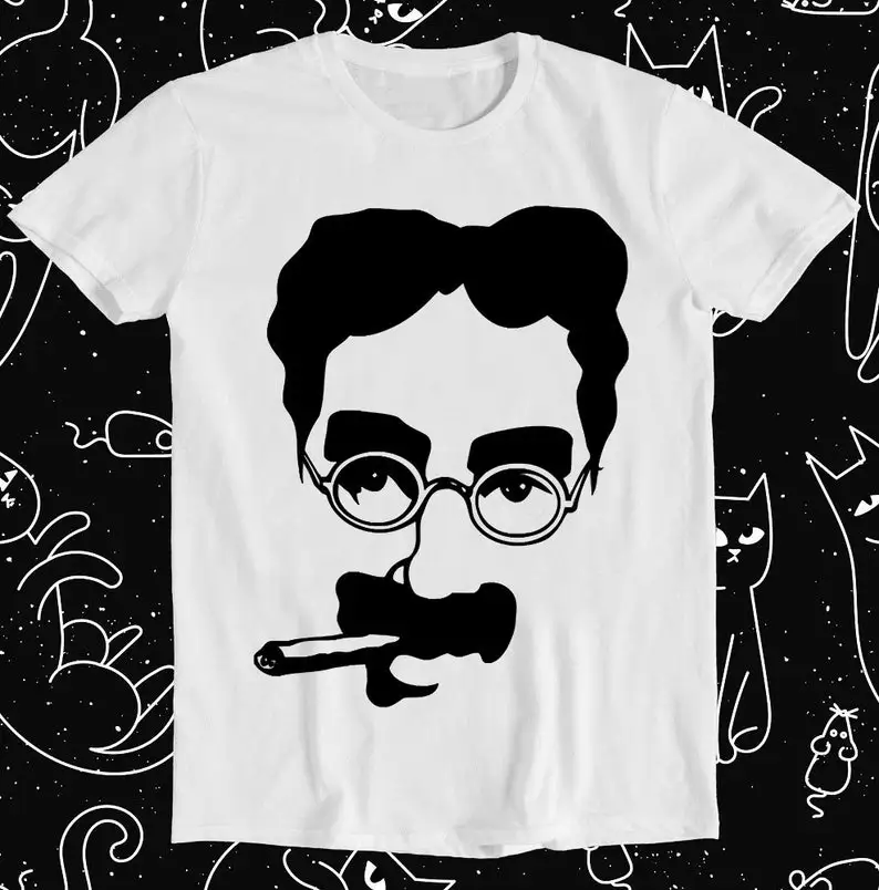 Groucho Marx Autograph Brothers Chico Harpo Duck Soup Retro Funny Meme Gift Tee T Shirt 1254