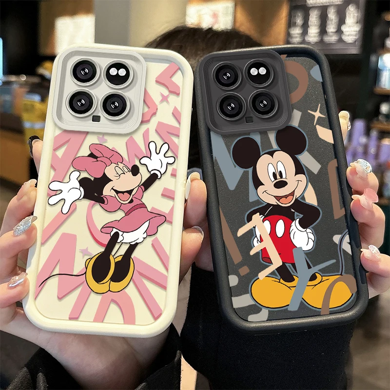 Lovely Disney Mickey Minnie Case for Xiaomi Mi 14 13 13T 12 12T Pro 12X 12S 11 Lite 11T POCO F5 X5 X3 NFC Silicone Cover Funda