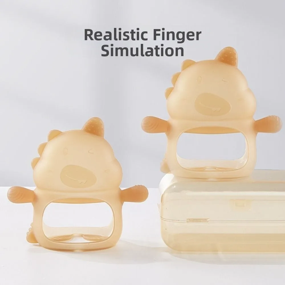 

3 шт., мягкие детские прорезыватели для динозавров, удобная ручка, анти-падение, силиконовые детские игрушки для прорезывания зубов, удобные успокаивающие десны для младенцев