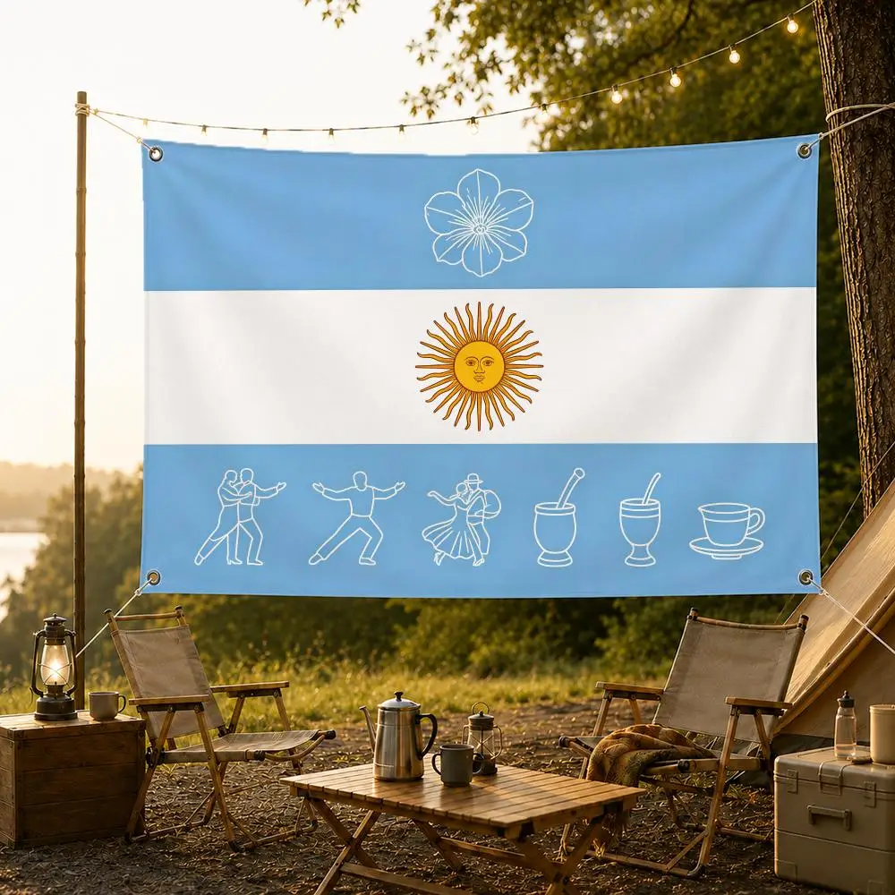 Classic Country A-ArgentinaS Flags Washable Fade-Resistant Flag HD Print Lightweight Durable Indoor/Outdoor