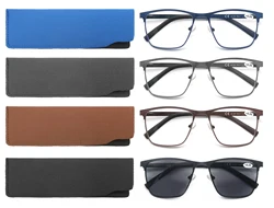 MODFANS Blue light blocking Reading Glasses for Men Metal Frame Magazine Readers Magnifier Presbyopia Lens,Diopter +0.75~4.0