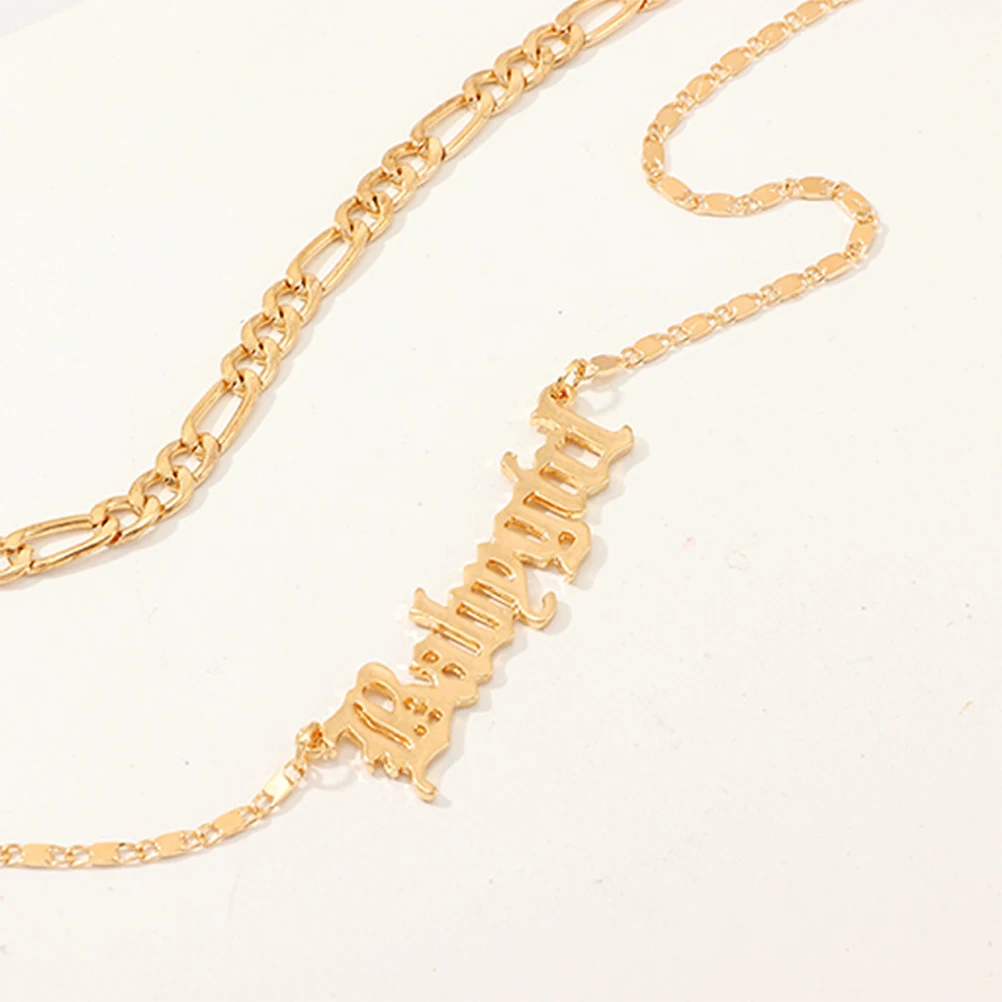 

Elegant Letter Necklace Double Layer Fashion Pendant for Girls Women Party Graduation Birthday Gift Premium Material Unique