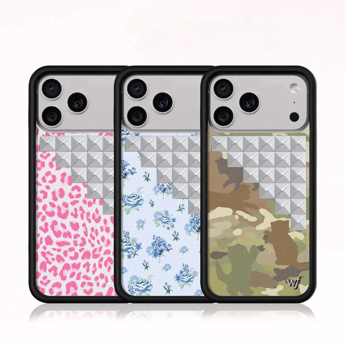 Wildblumen-Kollektion Handyhülle für iPhone 17Pro 12 13 14 15 16 17 Pro Max Plus Air – Individuelle 3D-Nieten Stoßfeste Hülle