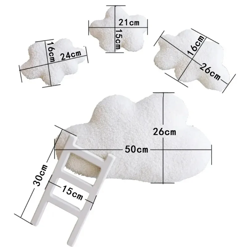 Newborn Photography Clouds Ladder Set, Soft Baby Photoshoot Props, Infant Studio Backdrop Decor, Nursery Photo Accessories