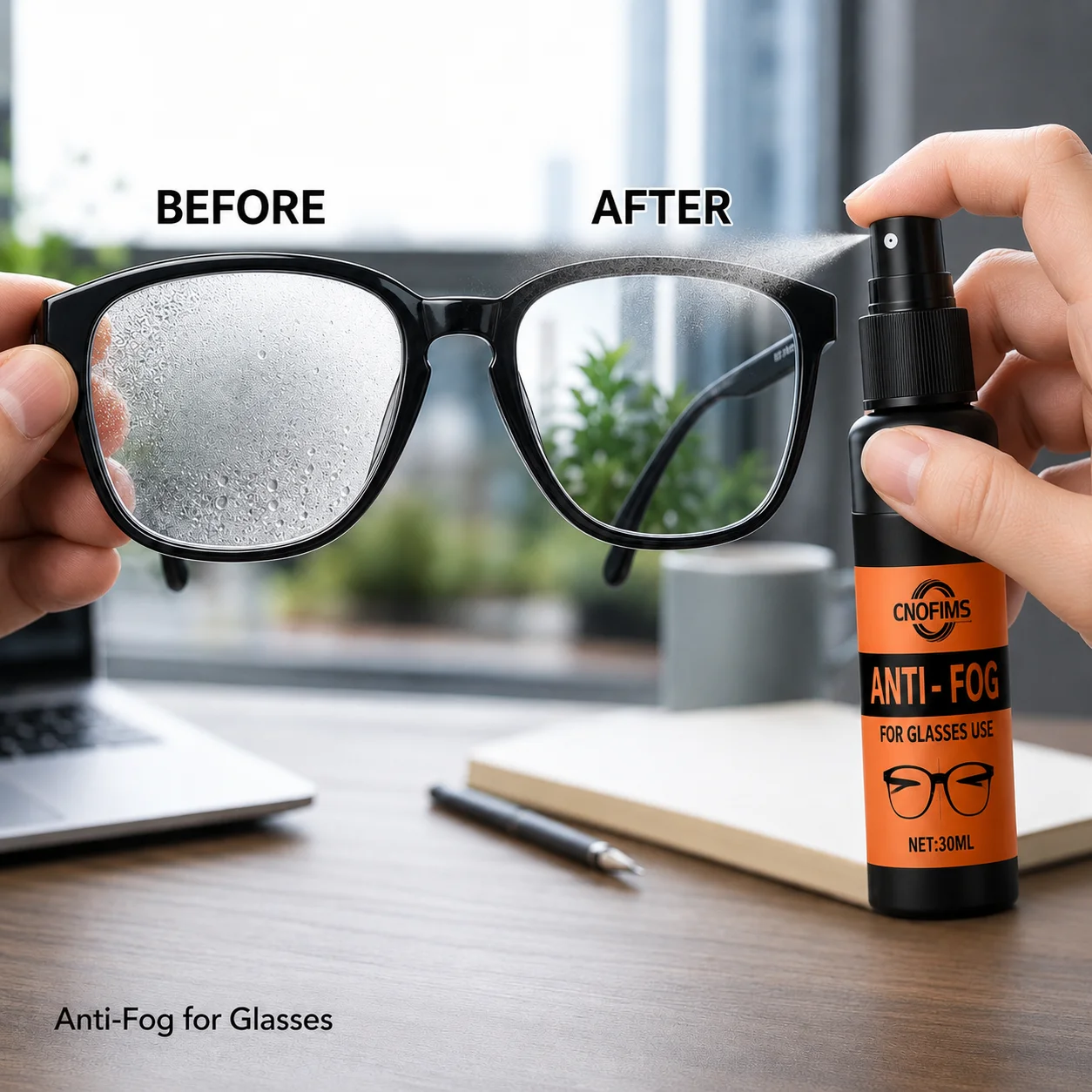 Nano Anti-Fog Spray for Eyeglasses, Sports Goggles and Helmet Shields, Prevents Fog and Condensation, Clear Vision Lens Cleaner