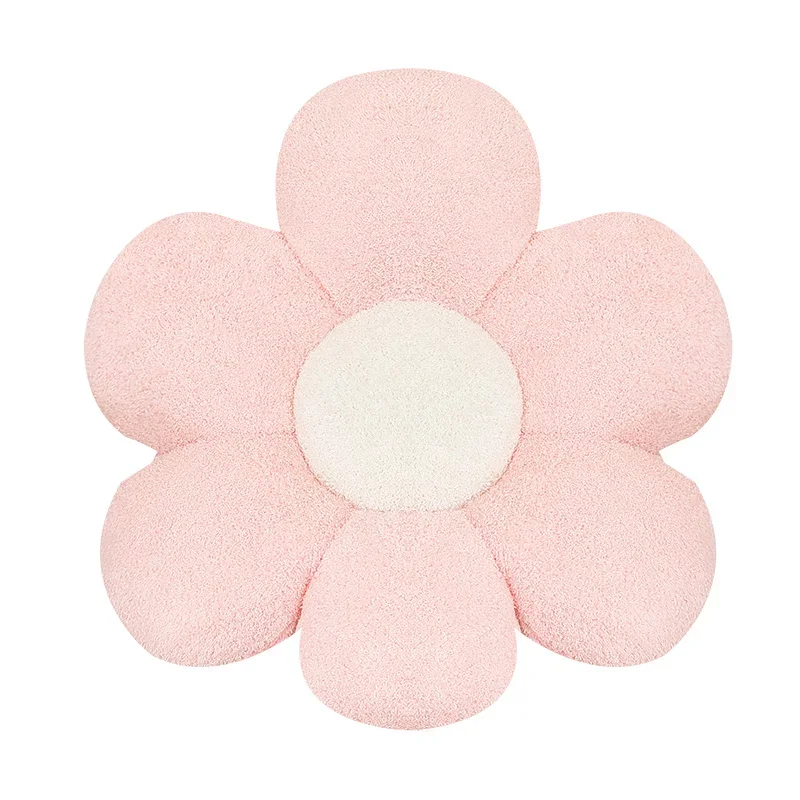 Nordic Style Daisy Plush Plant Pillow Lifelike Sunflower Seat Cushion Yellow Pink Beige Chair Flower Pillow Room Decoration