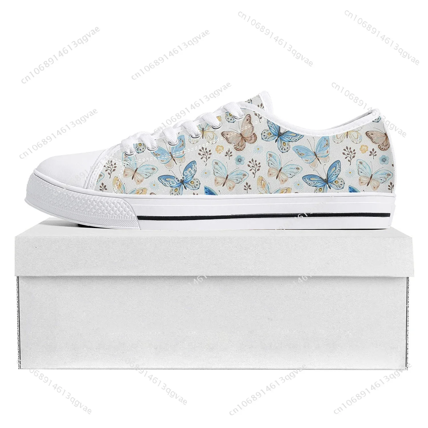 Butterfly Prints Low Top High Quality Sneakers Mens Womens Teenager Tailor-made Shoe Canvas Sneaker Casual Couple Shoes White
