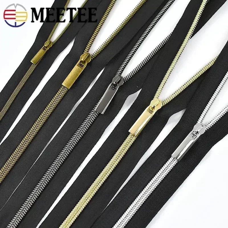 5/10M Meetee 3# 5# Nylon Zippers Tapes Zip By The Meter Repair Kit DIY Bags Garment Zipper Slider Replace Sewing Accessories