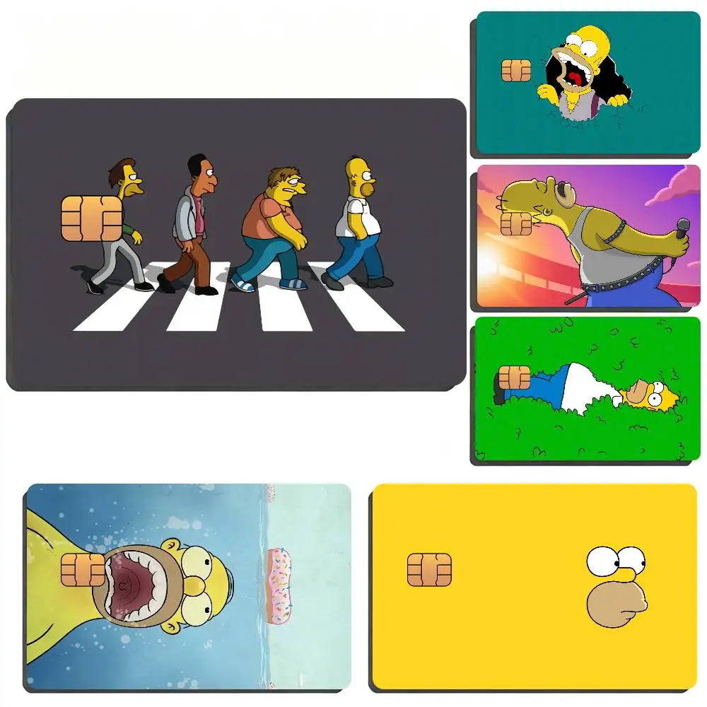 Cartoon T-The Simpsons Film Skin Card Sticker For Bank Bus Metro Credit Debit Card Waterproof
