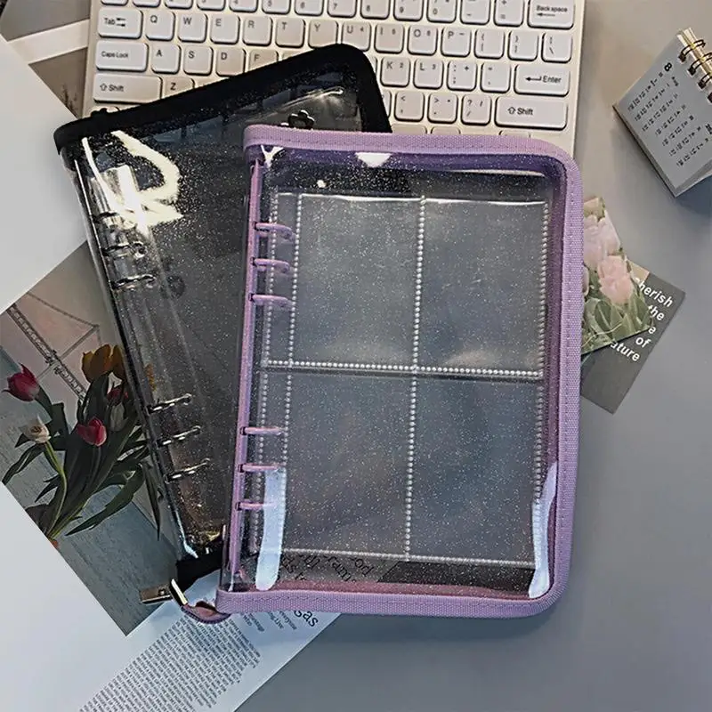 Binder Taschen mit Reiß verschluss transparent 6 Ring Planer Abdeckung mit Reiß verschluss Journal Organizer abnehmbare a5 oder a6 Reises tu denten