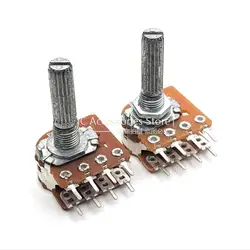 1PCS WH148 Type TB104X2 TB503X2 Dual With Step Audio Amplifier Volume Adjustment Potentiometer B50K B100K 8Pin Flower Shaft 25MM