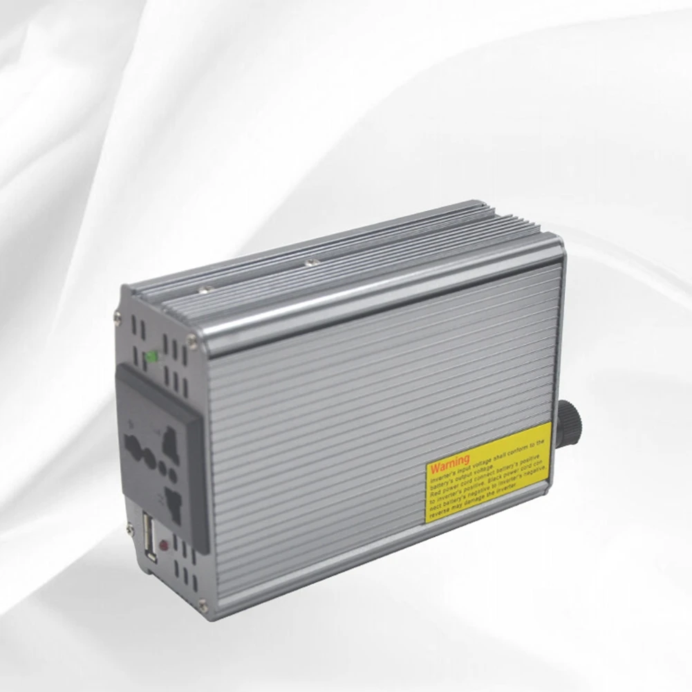 HLZS-Pure Sine Wave Inverter Power Converter Silver Metal Car Micro-Type Inverter 350W