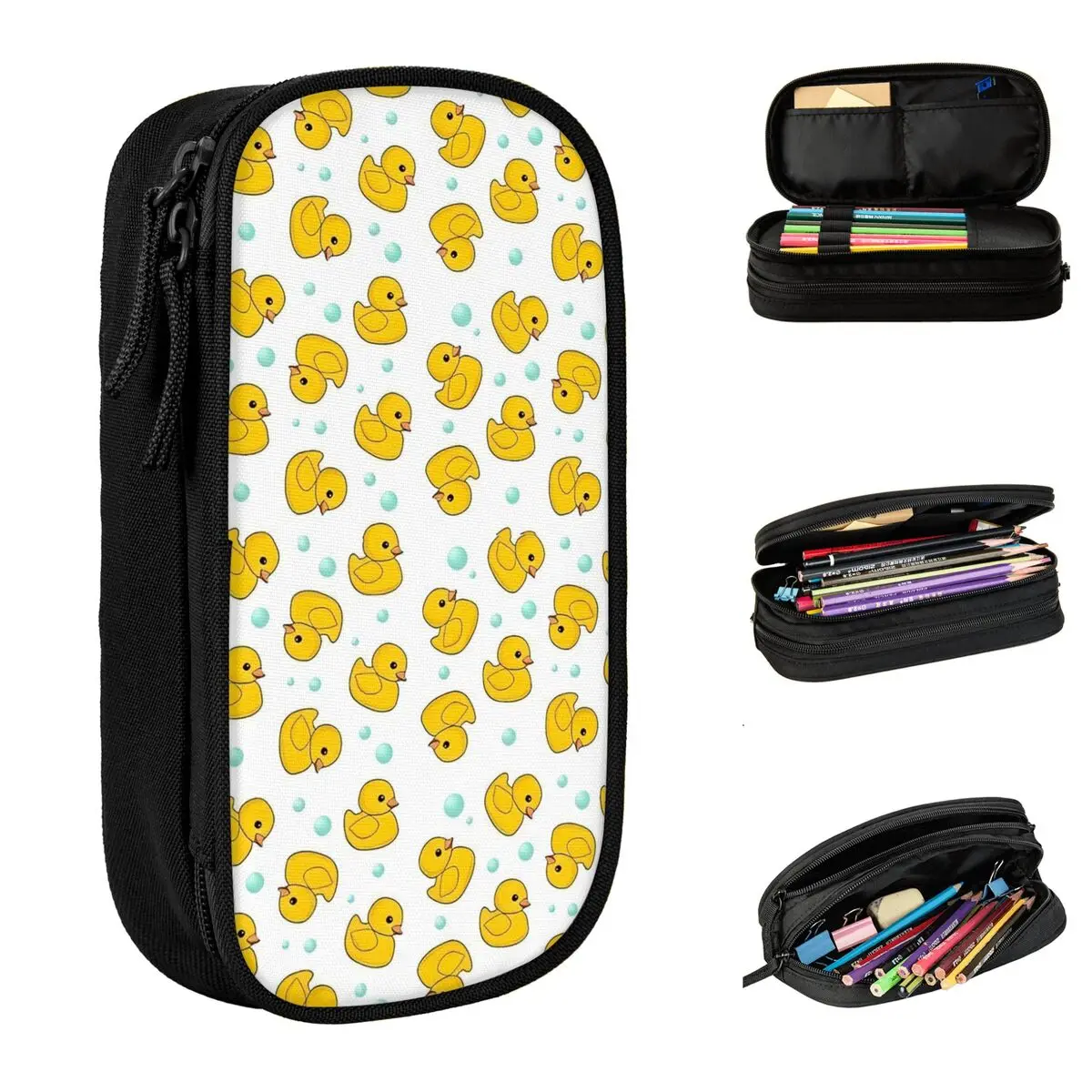 

Cute Yellow Duck Cartoon Pencil Case Ducks Pencilcases Pen Box Girl Boy Big Capacity Bag School Supplies Cosmetic Stationery