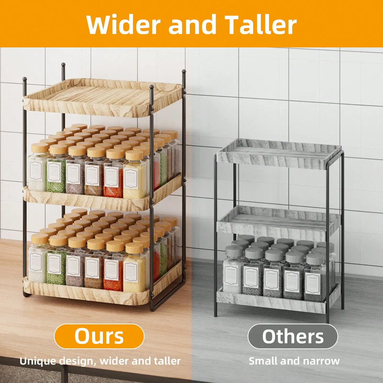 Organizador de vaidade de banheiro de canto de madeira de 2/3 camadas: bandeja de balcão Superlele para cômoda e decoração de casa