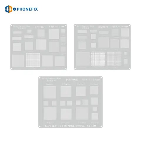 0.3 0.35 0.4 0.5mm BGA Reballing 스텐실 사각형 구멍 전화 CPU IC 칩용 직접 가열 BGA 템플릿 심기 주석 강철 메쉬