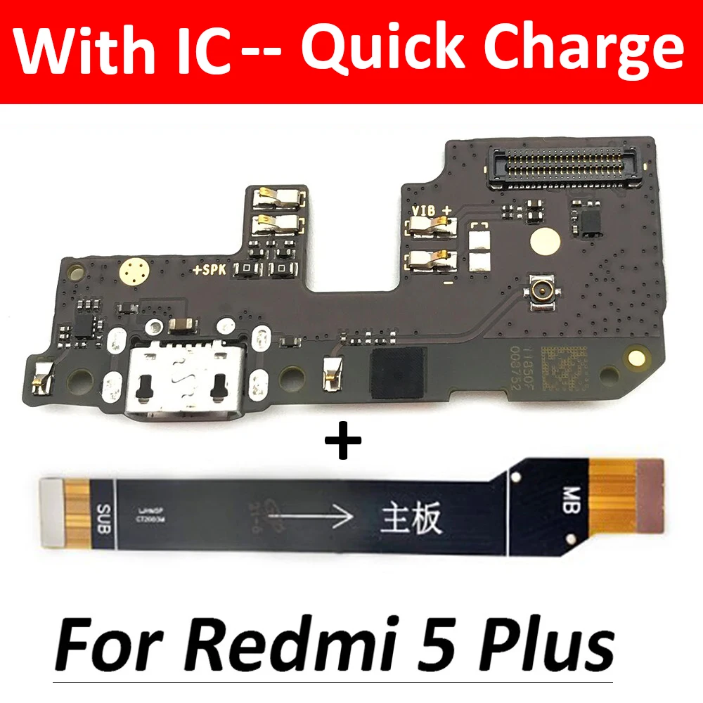 USB Connector Charger Port Dock Charging Flex Cable For Xiaomi Redmi 5 Plus USB Charging Board With Micro