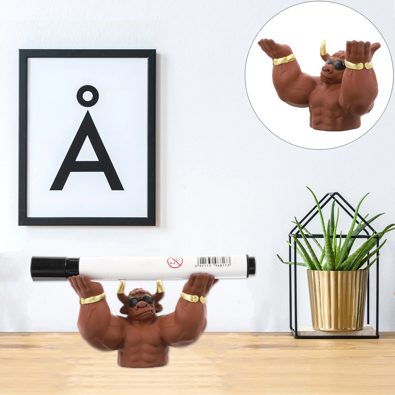 

Ceramic Calligraphy Pen Holder Ox Pattern Brush Rack for Ink Brushes Writing Support Ceramic Calligraphy Pen Holder